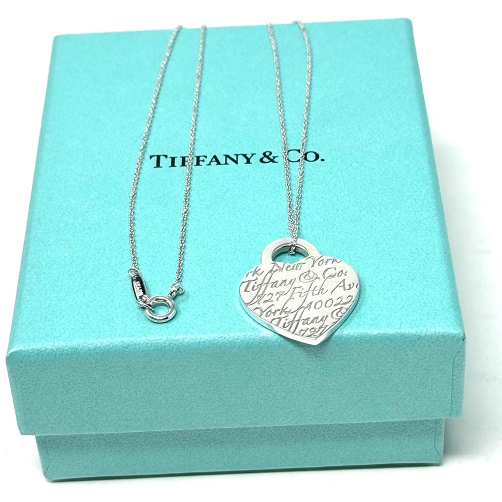 Authentic Tiffany Co. Notes Heart Tag Necklace.